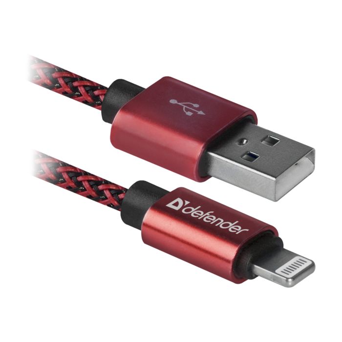 Дата кабель USB 2.0 AM to Lightning 1.0m ACH01-03T PRO Red Defender (87807)
