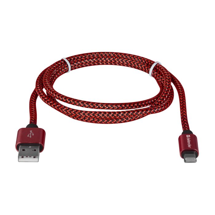 Дата кабель USB 2.0 AM to Lightning 1.0m ACH01-03T PRO Red Defender (87807) изображение 2