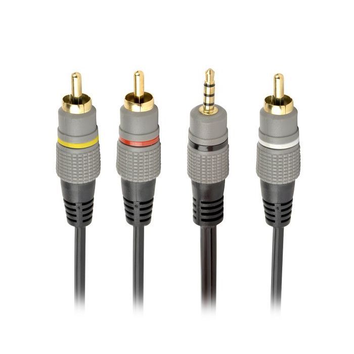 Кабель мультимедийный 3.5mm M to 3xRCA M 1.5m (4pin) AV Cablexpert (CCAP-4P3R-1.5M)