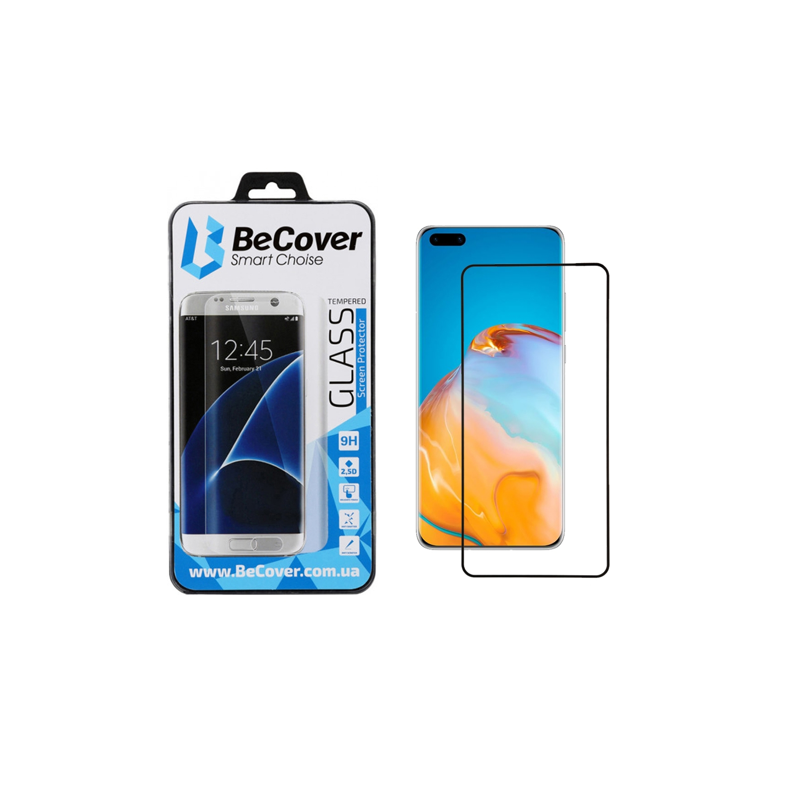 Стекло защитное BeCover Huawei P40 Black (704830)
