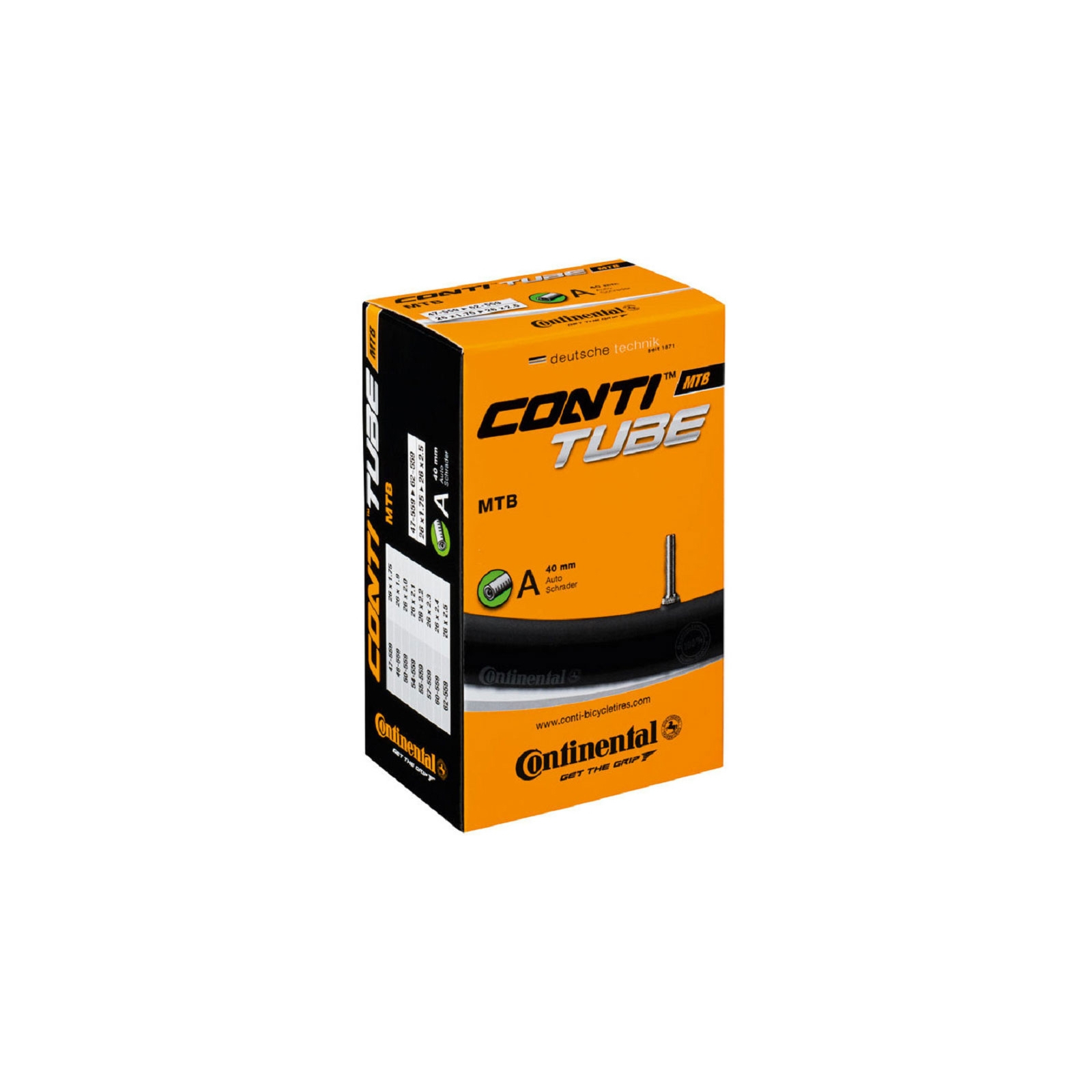 Велосипедная камера Continental MTB 28/29"x1.75-2.5 47-662 / 62-662 RE AV40mm (182171)
