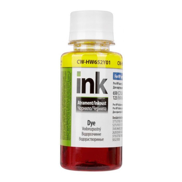Чернила ColorWay HP 650/652/123 100мл Yellow (CW-HW652Y01)