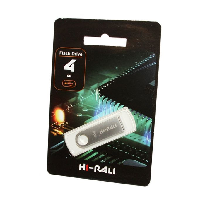 USB флеш накопитель Hi-Rali 4GB Shuttle Series Silver USB 2.0 (HI-4GBSHSL)