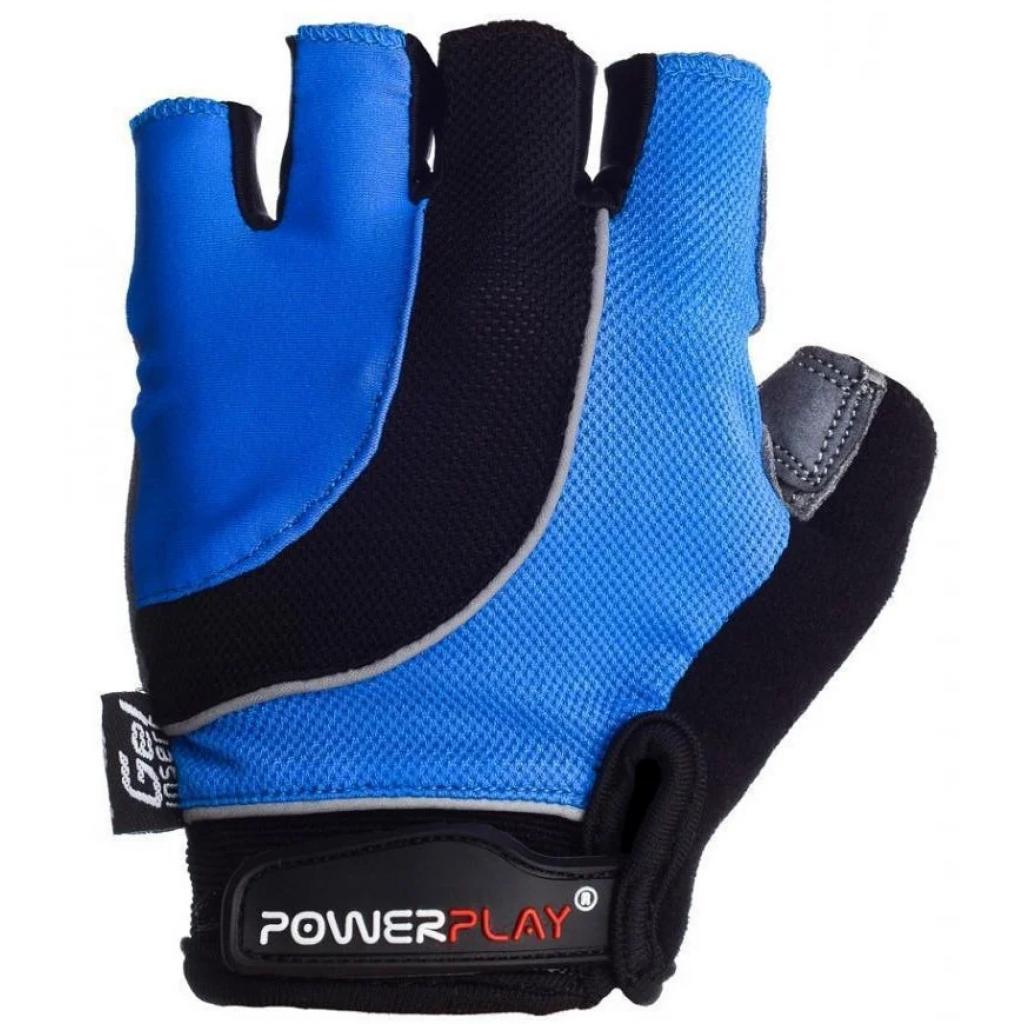 Велоперчатки PowerPlay 5037 Black/Blue L (5037A_L_Blue) изображение 2
