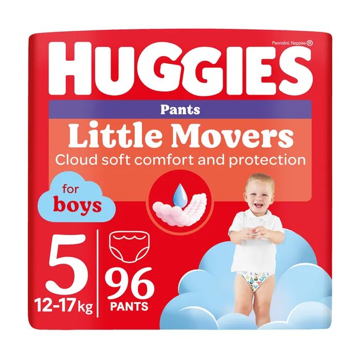 Подгузники Huggies Little Movers/Pants 5 (12-17 кг) для мальчиков 96 шт (5029054568163)