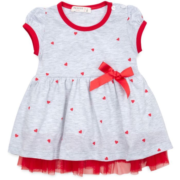 Платье детское Breeze с сердечками (15643-92G-gray)