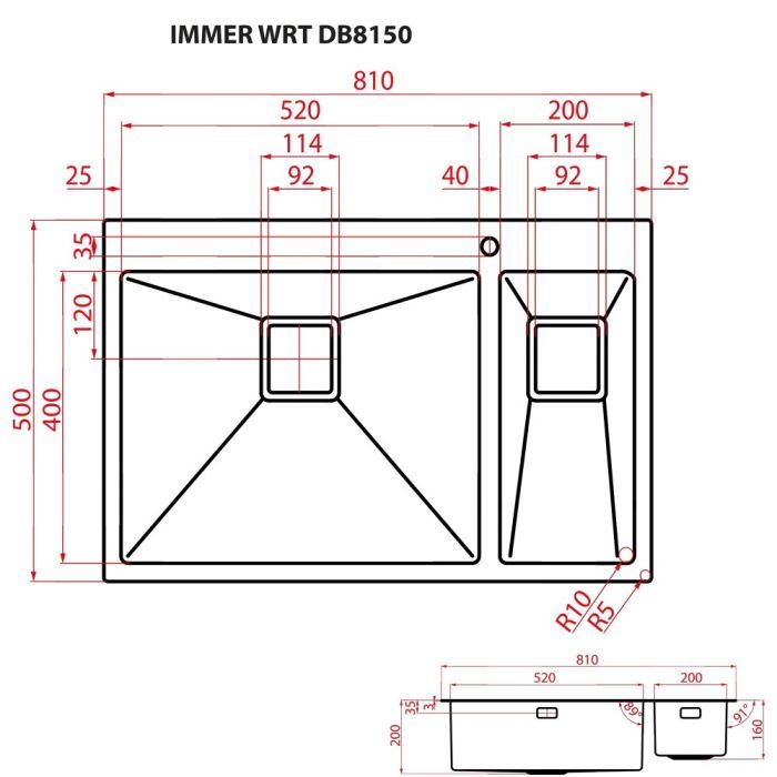 Мийка кухонна Weilor IMMER WRT DB8150 зображення 9