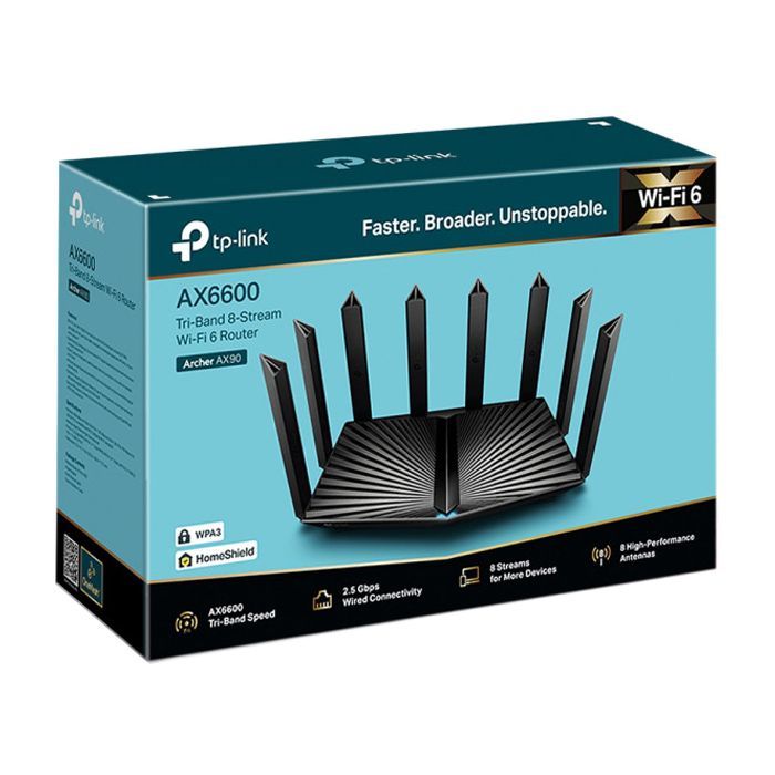 Маршрутизатор TP-Link ARCHER AX90 AX6600 3xGE LAN 1x2.5GE WAN 1xGE WAN USB 3.0 USB (ARCHER-AX90) изображение 4