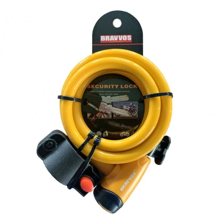 Замок велосипедный Bravvos LOC-065-110 Key 12mm х 1500mm Orange (LCK-034)