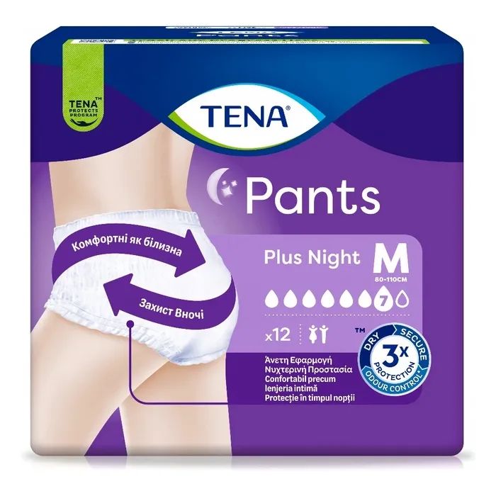 Подгузники для взрослых Tena Pants Plus Night трусы ночные Размер Medium 12 шт (7322540839913_7310361167124) изображение 2