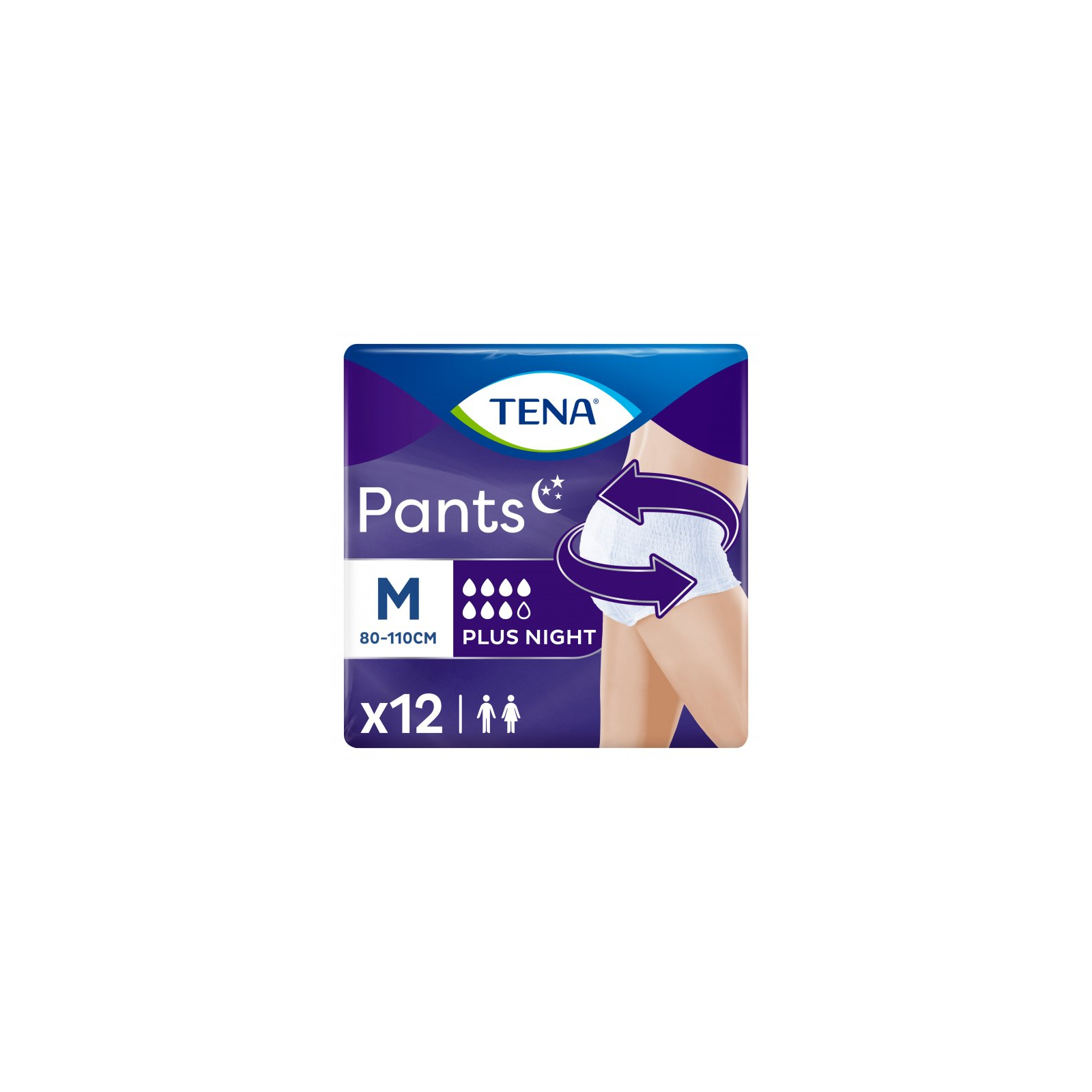 Підгузки для дорослих Tena Pants Plus Night труси нічні Розмір Medium 12 шт (7322540839913)
