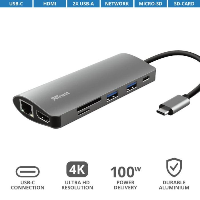 Концентратор Trust DALYX 7-IN-1 USB-C ALUMINIUM (23775_TRUST) изображение 10