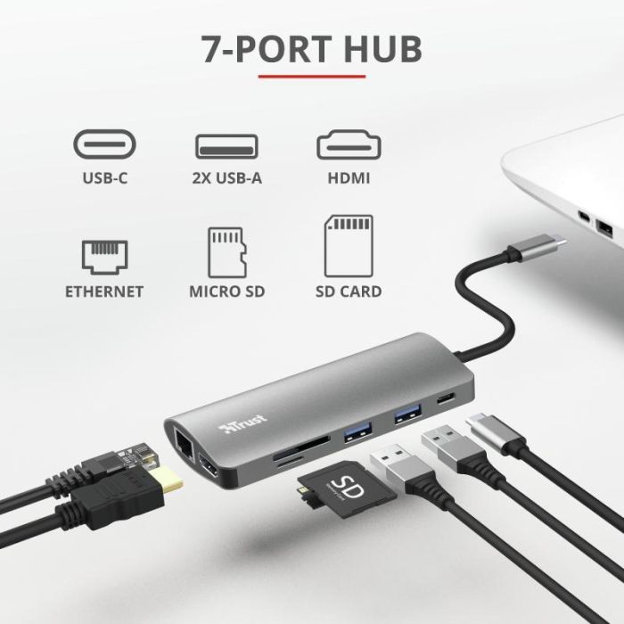 Концентратор Trust DALYX 7-IN-1 USB-C ALUMINIUM (23775_TRUST) изображение 11