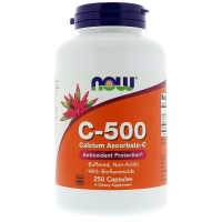Фото - Вітаміни й мінерали Now Вітамін  Foods Аскорбат кальцію C-500, Calcium Ascorbate Capsules, 250 