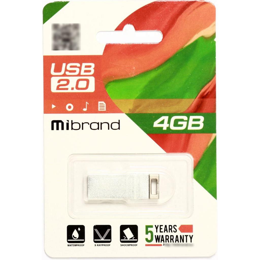 USB флеш накопитель Mibrand 4GB Сhameleon Silver USB 2.0 (MI2.0/CH4U6S) изображение 2