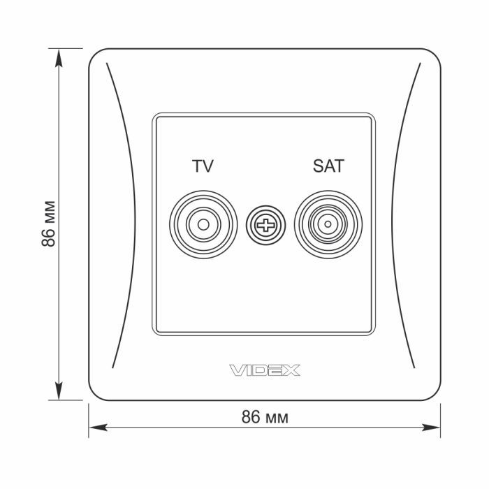 ТВ розетка Videx BINERA TV+SAT конечная серебряный шёлк (VF-BNSK2TVSATE-SS) изображение 5
