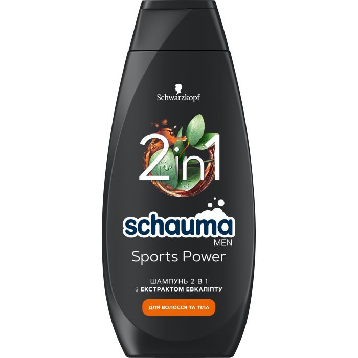 Шампунь Schauma Men Sports Power 2 в 1 с экстрактом эвкалипта 400 мл (9000100860246)