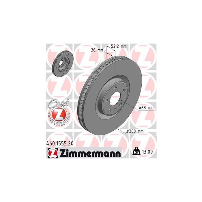 Тормозной диск ZIMMERMANN 460.1555.20