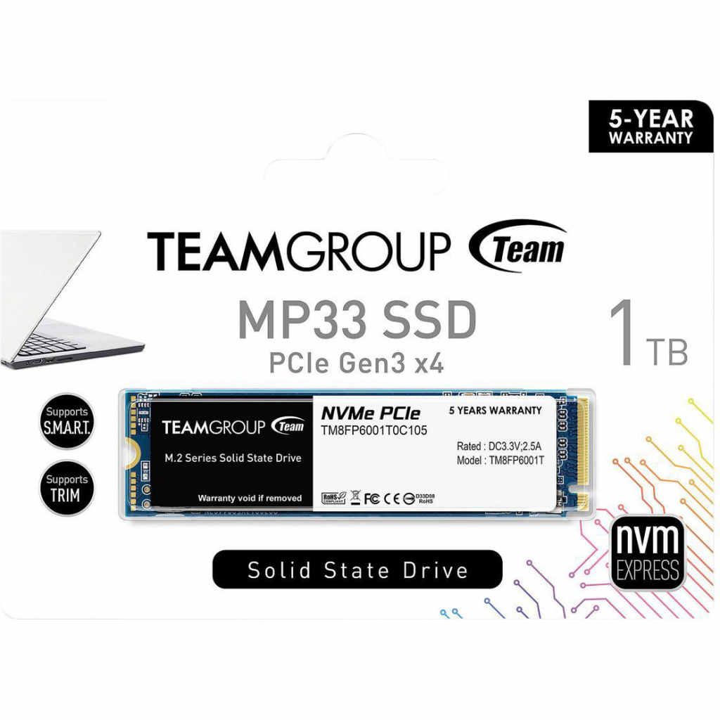 Накопитель SSD M.2 2280 128GB Team (TM8FP6128G0C101) изображение 3