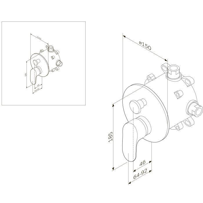 Смеситель AM.PM Like, д / ванны / душа встроенный (F8085000) изображение 2