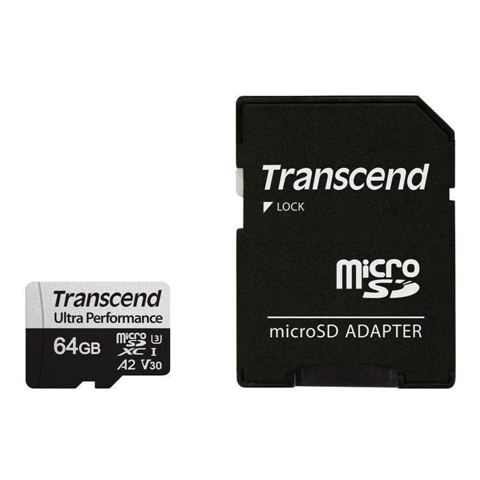 Карта памяти Transcend 64GB microSDXC class 10 UHS-I U3 A2 (TS64GUSD340S)
