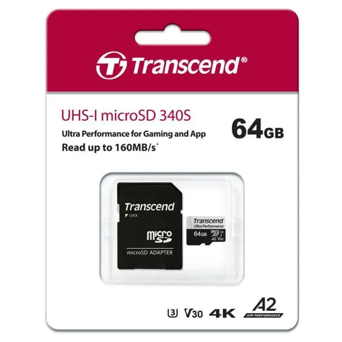 Карта пам'яті Transcend 64GB microSDXC class 10 UHS-I U3 A2 (TS64GUSD340S) зображення 3