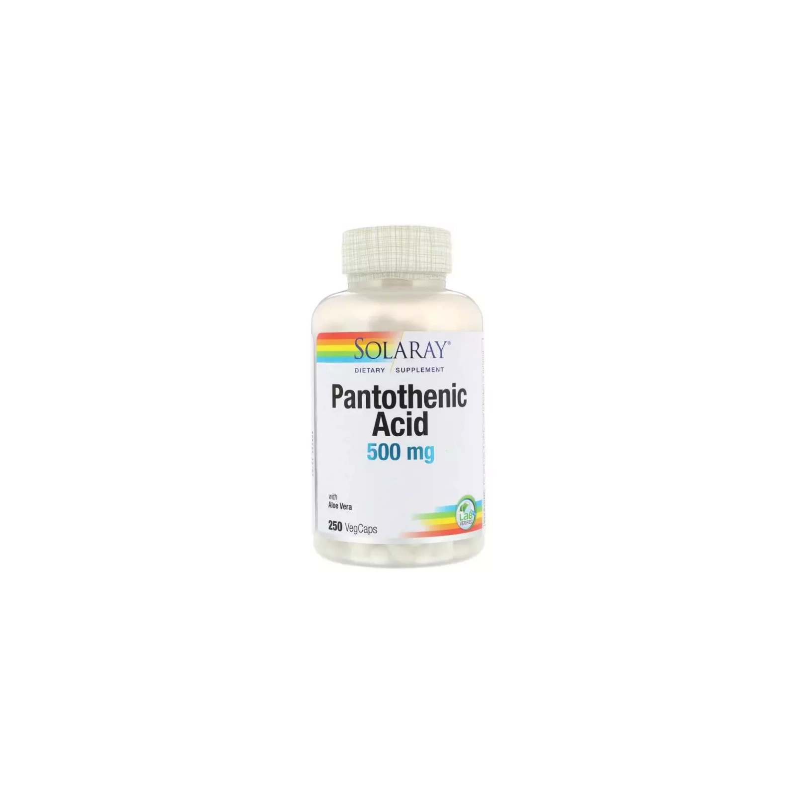 Витамин Solaray Пантотеновая кислота, Pantothenic Acid, 500 мг, 250 растите (SOR-04381)
