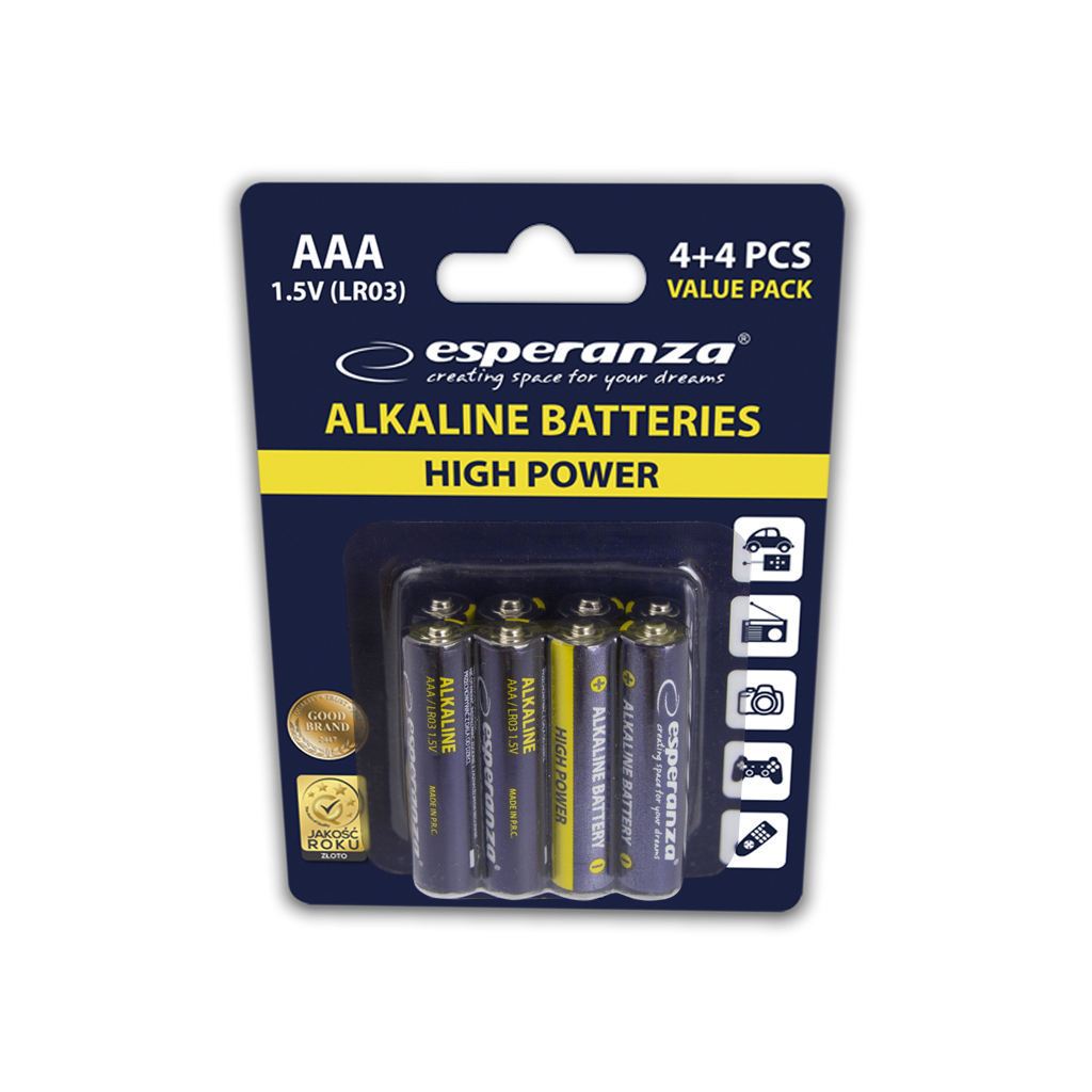 Батарейка Esperanza AAA LR03 Alkaline * 8 (EZB104) изображение 2