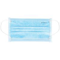 Защитная маска для лица Protect голубовато-белая 3 слоя SMS 50 шт. (4823071647587) изображение 2