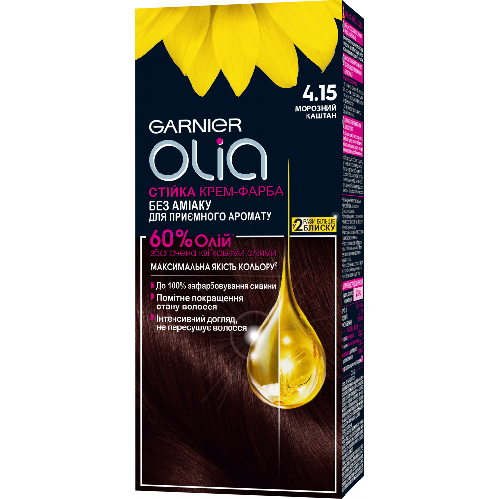 Фарба для волосся Garnier Olia 4.15 Морозний каштан 112 мл (3600542243575)