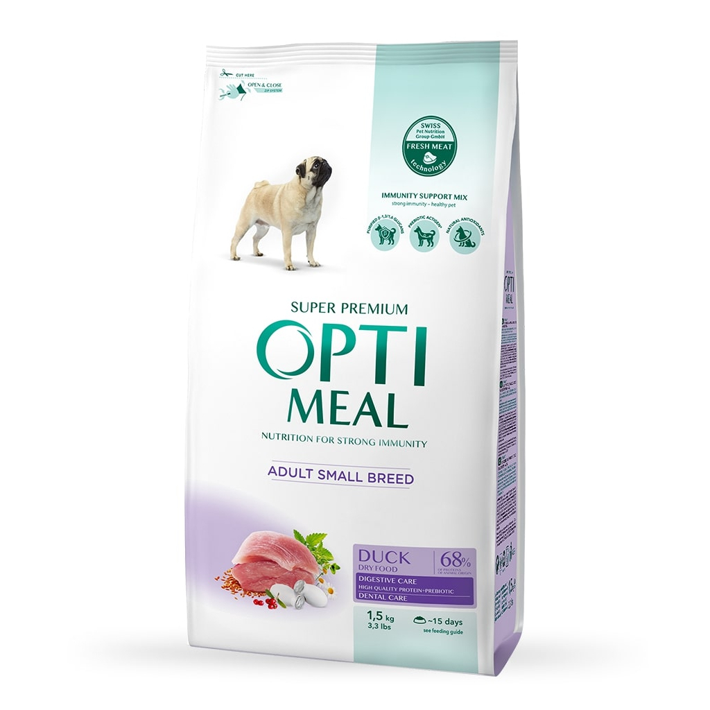 Сухой корм для собак Optimeal для малых пород со вкусом утки 1.5 кг (4820215362368)