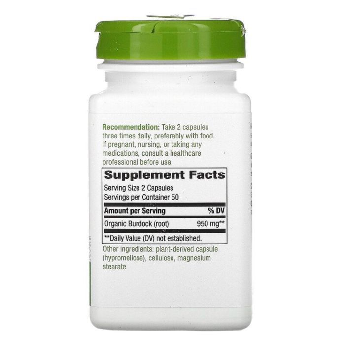 Трави Nature's Way Корінь Лопуха, Burdock Root, 475, 100 капсул (NWY11200) зображення 2