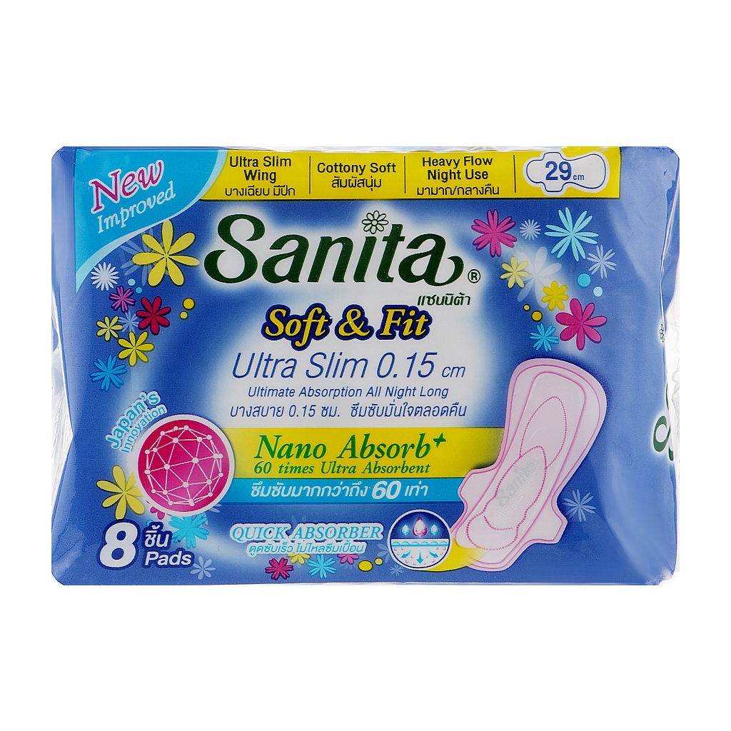 Гигиенические прокладки Sanita Soft & Fit Ultra Slim Wing 29 см 8 шт. (8850461601610)