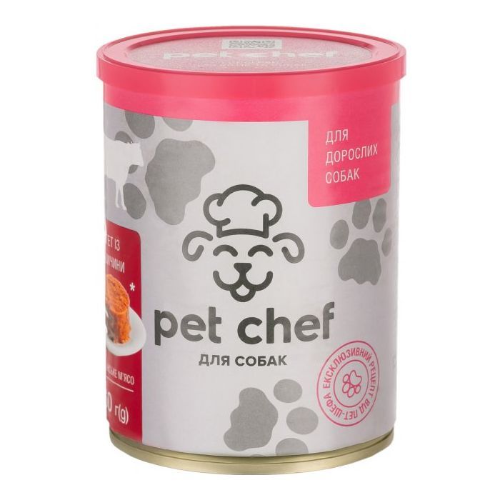 Консервы для собак Pet Chef паштет с говядиной 800 г (4820255190457)