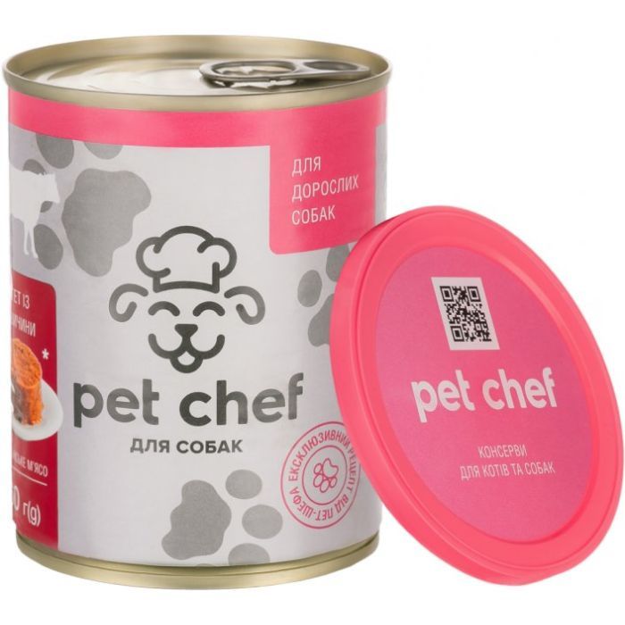 Консервы для собак Pet Chef паштет с говядиной 800 г (4820255190457) изображение 2