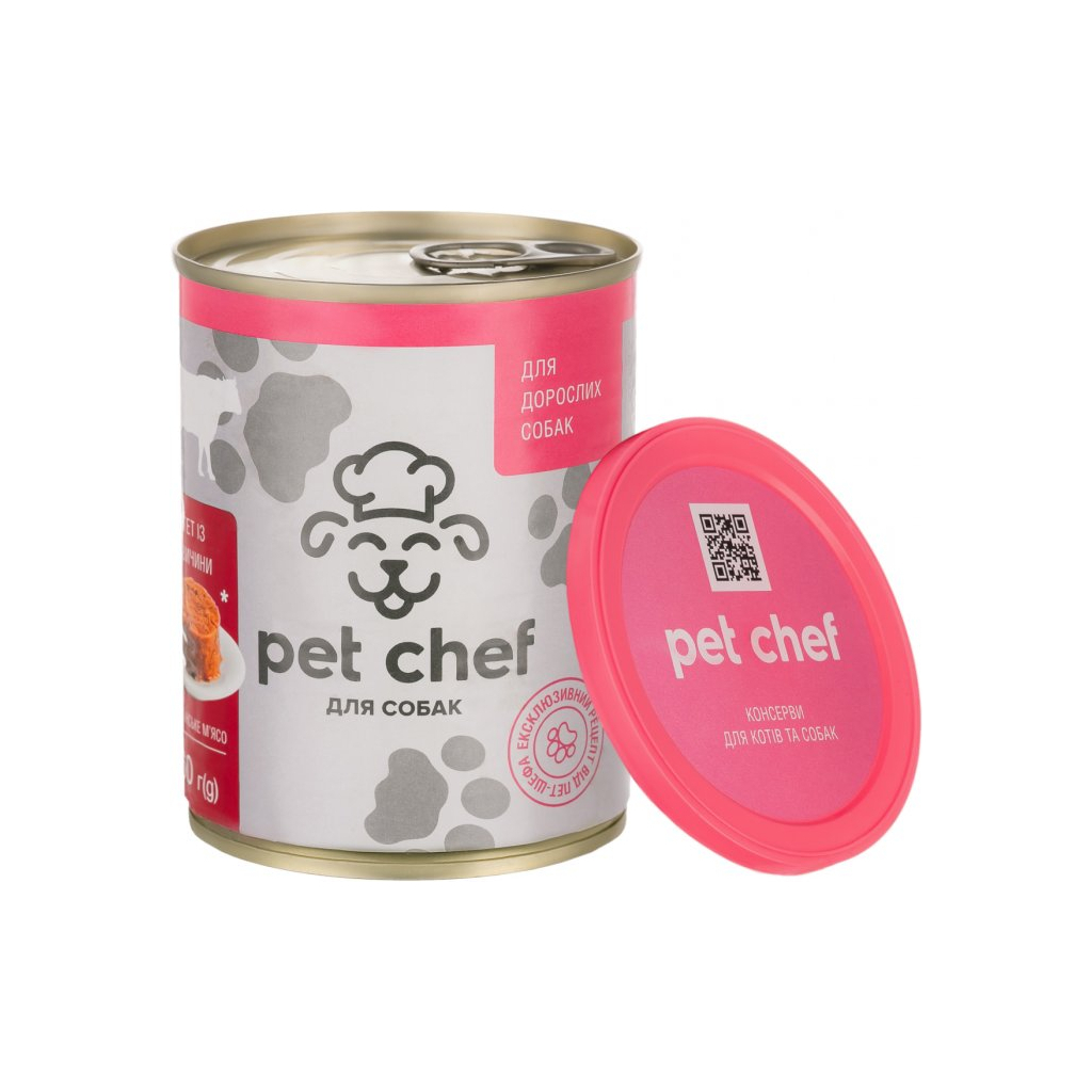 Консервы для собак Pet Chef паштет с говядиной 800 г (4820255190457) изображение 2