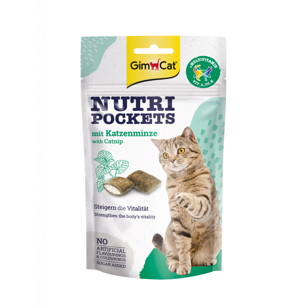 Лакомство для котов GimCat Nutri Pockets Кошачья мята + Мультивитамин 60 г (4002064419190/4002064419282)