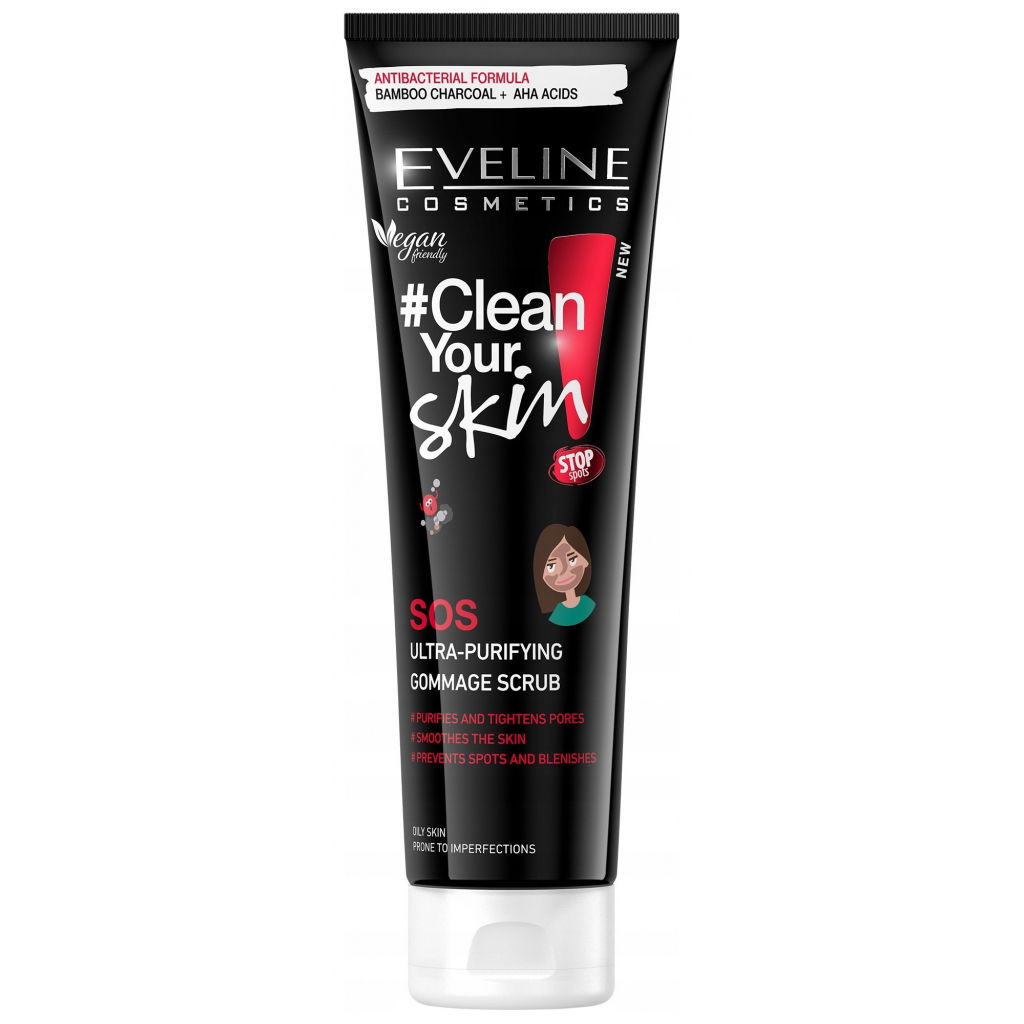 Скраб для лица Eveline Cosmetics Clean Your Skin SOS ультраочищающий пилинг-скатка 100 мл (5901761994056)