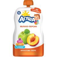 Детское пюре Агуша Яблоко-Персик 90 г (4823063115964)