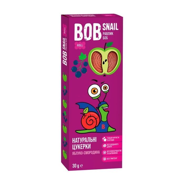 Цукерка Bob Snail Яблуко-Чорна смородина, 30 г (4820219344278)