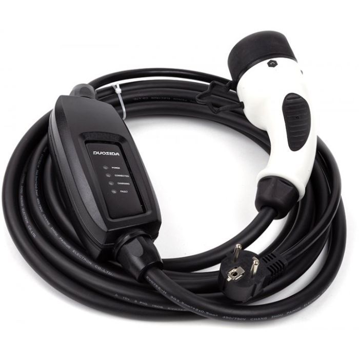 Зарядний пристрій для електромобіля Duosida Type 2 - Schuko (220V), 16A, 3.6кВт, 1-фазное, 5м (EV200276) зображення 4