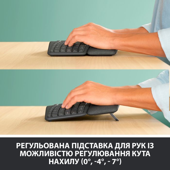 Клавиатура Logitech ERGO K860 Bluetooth/Wireless UA Black (920-010108) изображение 7