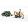Спецтехника Bruder автомобиль Land Rover Defender с прицепом, мини-экскаватором CAT и фигуркой (02593) изображение 4