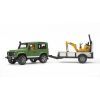 Спецтехника Bruder автомобиль Land Rover Defender с прицепом, мини-экскаватором CAT и фигуркой (02593) изображение 5