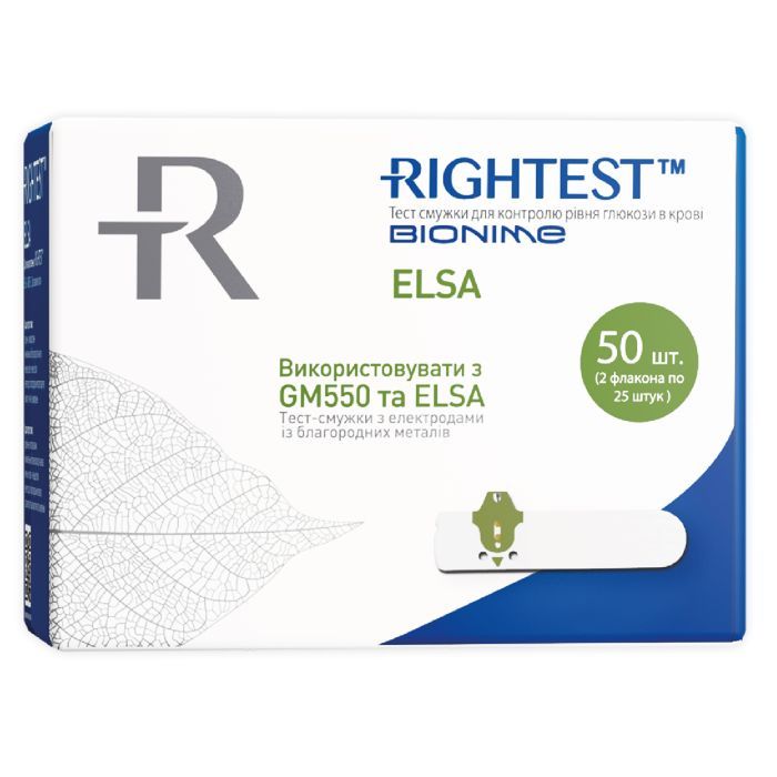 Тест-смужки для глюкометра Bionime Rightest Elsa 25 шт. (4710627337613)