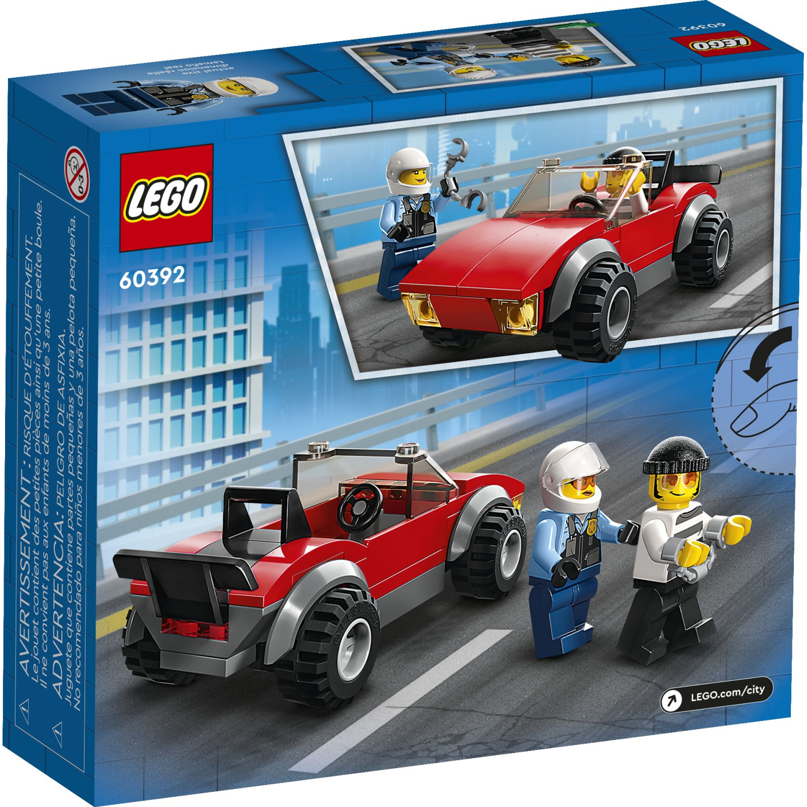 Конструктор LEGO City Переслідування автомобіля на поліцейському мотоциклі (60392) зображення 6