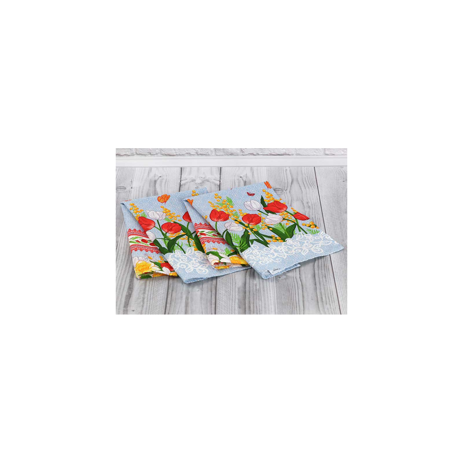 Полотенце Руно вафельное набивной Весенние цветы-1, 35х70 см (217.15_Весняні квіти_1) изображение 4