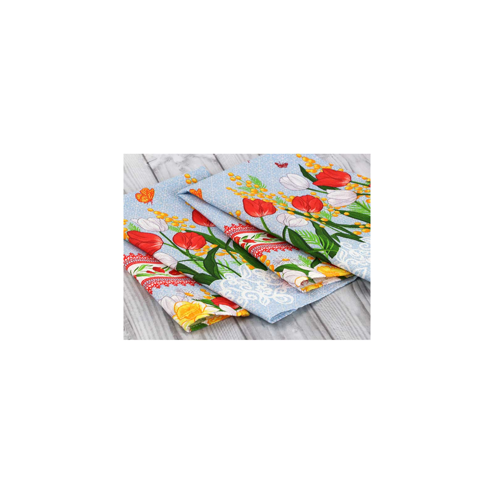 Полотенце Руно вафельное набивной Весенние цветы-1, 35х70 см (217.15_Весняні квіти_1) изображение 5
