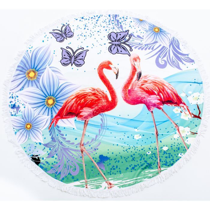 Полотенце MirSon пляжное №5053 Summer Time Bright flamingo 150x150 см (2200003180664)
