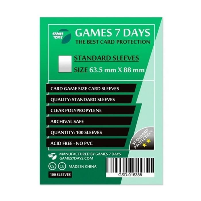 Протектор для карт Games 7 Days 63,5 х 88 мм, Card Game, 100 шт (STANDART) (GSD-016388)